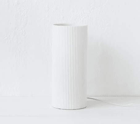 Cylindrical Lines Lamp / Matt White / Tall