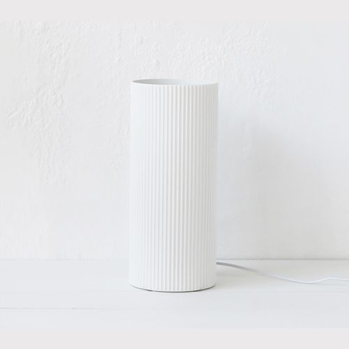 Cylindrical Lines Lamp / Matt White / Tall