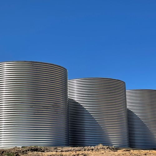 22,000 Litre Round 304-Grade Stainless Water Tank