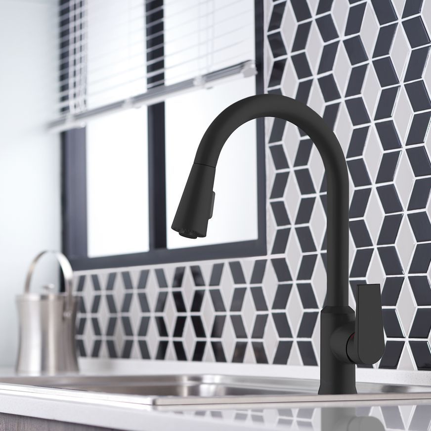 Taut Matte Black Pull Out Spray Kitchen Mixer