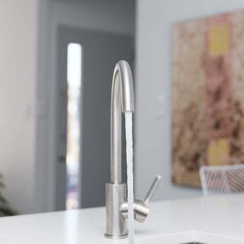 Stainless Minimal Gooseneck Sink Mixer