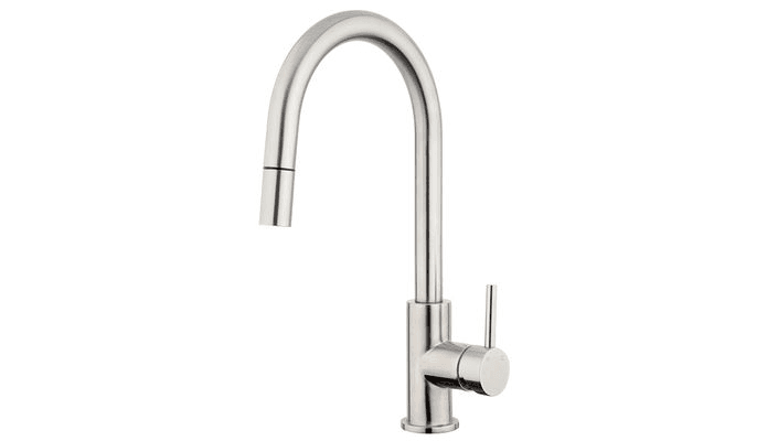 Stainless Gooseneck Minimal Pull Out Sink Mixer