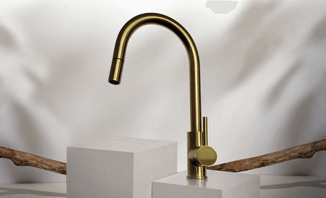 Voda Gooseneck Pull Out Sink Mixer with Cold Start