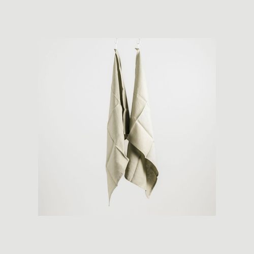 100% French Linen Tea Towel - Set 2-Sage