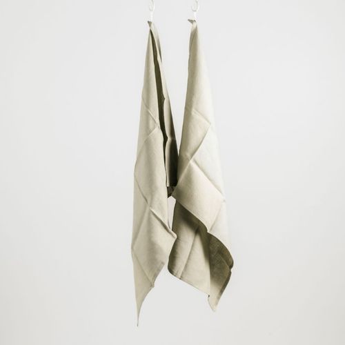 100% French Linen Tea Towel - Set 2-Sage