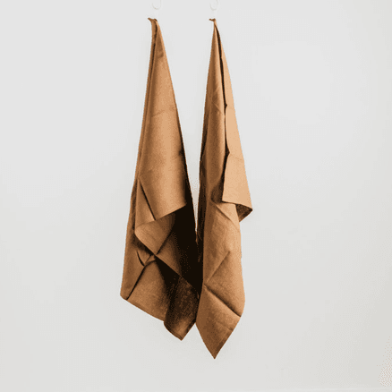 100% French Linen Tea Towel - Set 2-Ginger