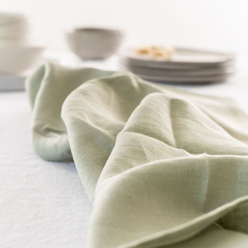 100% French Linen Tea Towel - Set 2-Sage