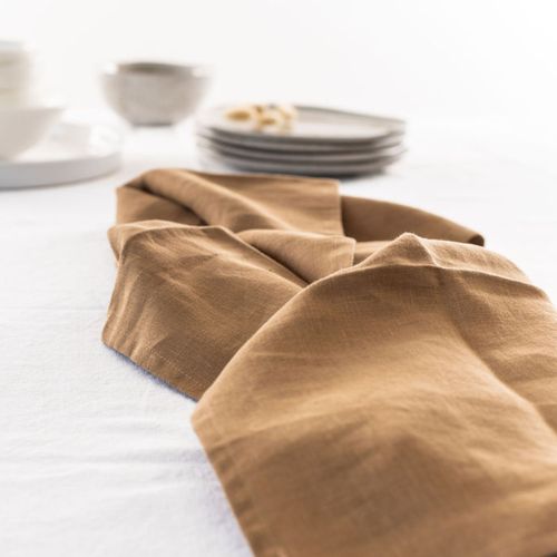100% French Linen Tea Towel - Set 2-Ginger
