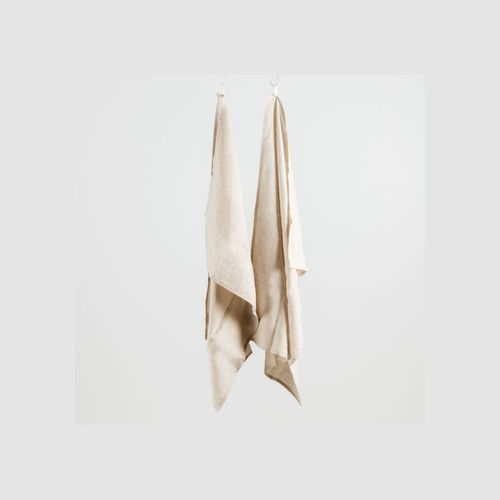 100% French Linen Tea Towel - Set 2-Natural Oat