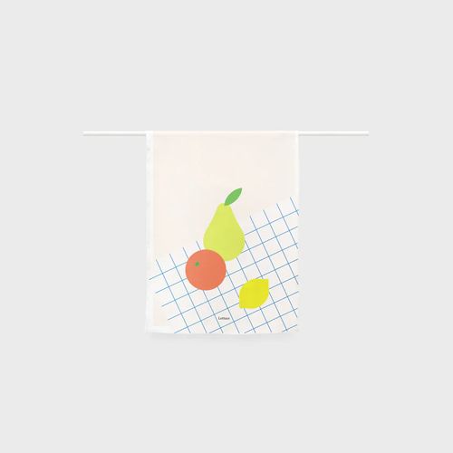 Fruit Picnic Printed Linen Tea towel, by Lettuce | 100% Linen
