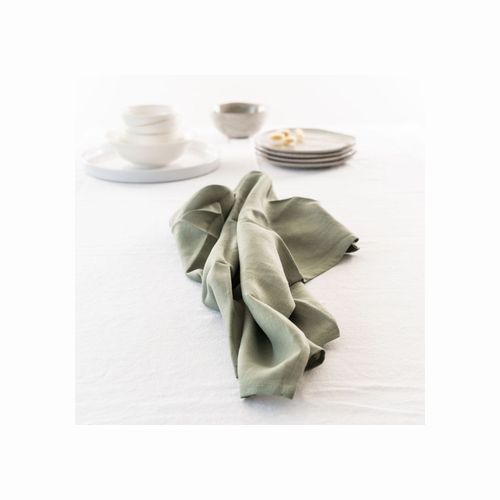 100% French Linen Tea Towel - Set 2-Lichen