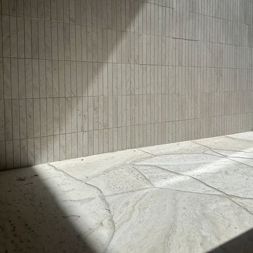 Superwhite Travertine Kit Kat Mosaic