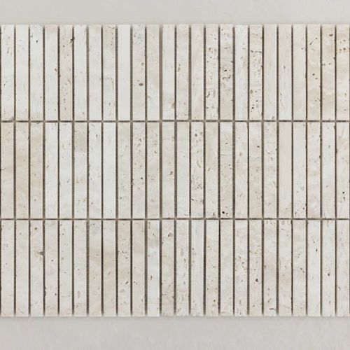 Superwhite Travertine Finger Mosaic
