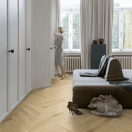 Nature's Oak Timber Blanc Herringbone Timber Flooring