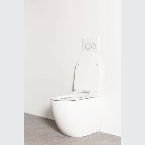 Milu Odourless Floor Mount Toilet Pan & Cistern - Crest