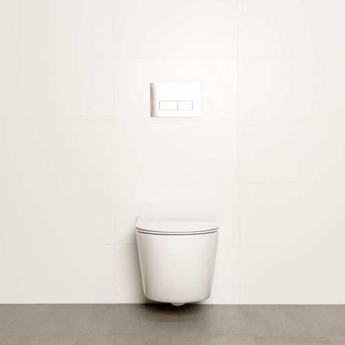 Milu Odourless Wall Hung Toilet Pan & Cistern - Crest