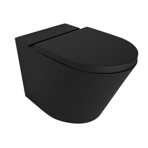 Vivo Floor Mounted Pan Thick Seat Rimless Matte Black