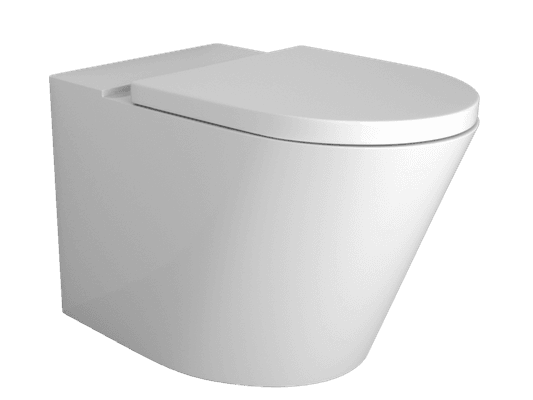 Vivo Floor Mounted Pan Thick Seat Rimless Gloss White
