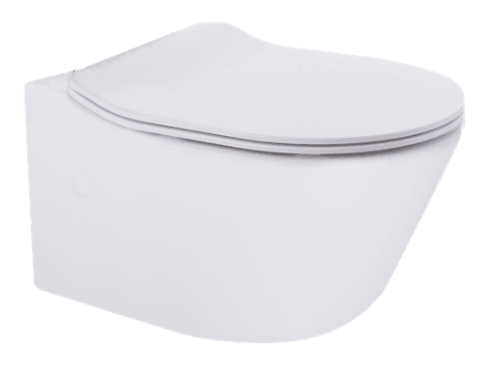 Vivo Wall Hung Pan Slim Seat Rimless Gloss White