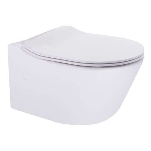 Vivo Wall Hung Pan Slim Seat Rimless Gloss White
