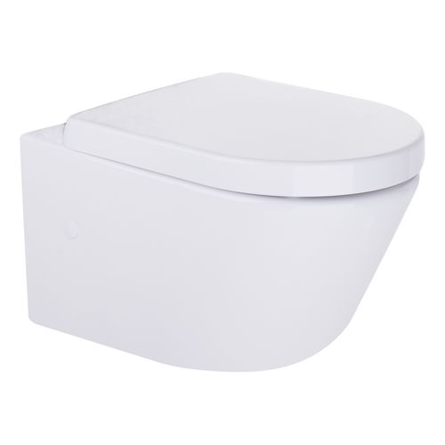 Vivo Wall Hung Pan Thick Seat Rimless Gloss White