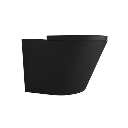 Vivo Floor Mounting Pan Thick Seat Rimless Matte Black
