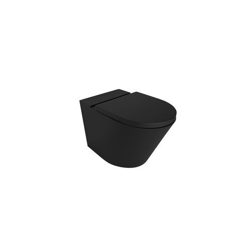Vivo Floor Mounting Pan Thick Seat Rimless Matte Black