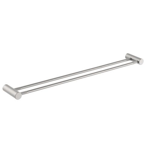 Caddence Double Towel Rail 800mm Brushed Nickel