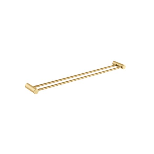 Caddence Double Towel Rail 800mm Brushed Brass