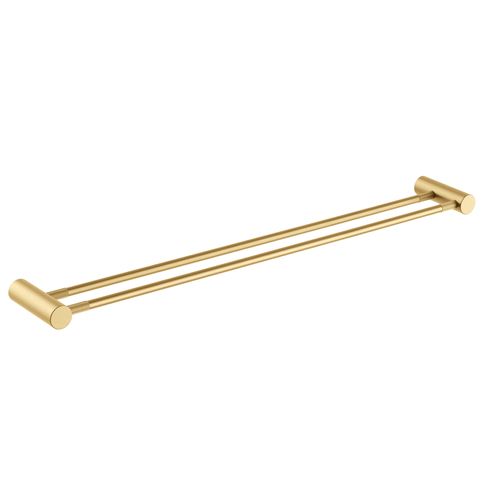 Caddence Double Towel Rail 800mm Brushed Brass
