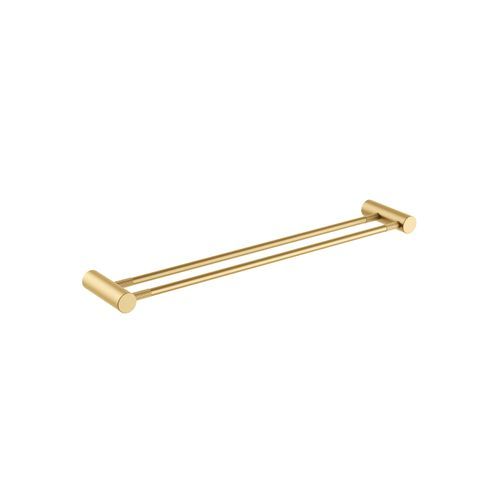 Caddence Double Towel Rail 600mm Brushed Brass