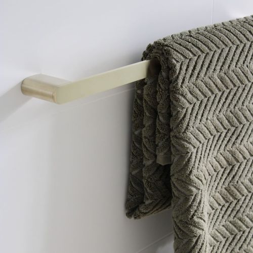 Bianca Single Towel Rail 800mm | Brushed Gold