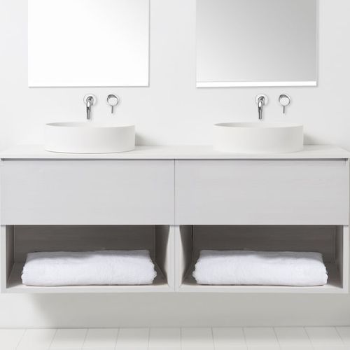 Soft Solid-Surface 1550, 2 Drawers, 2 Open Shelves
