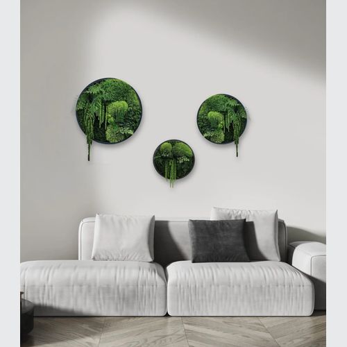 Round Moss Wall Art - Forest