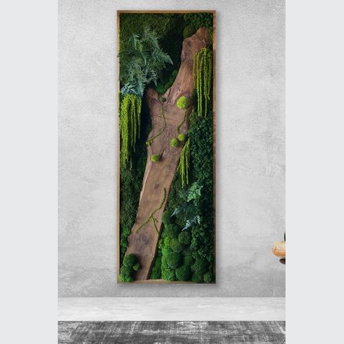 Moss Wall Art - Live Edge Wood