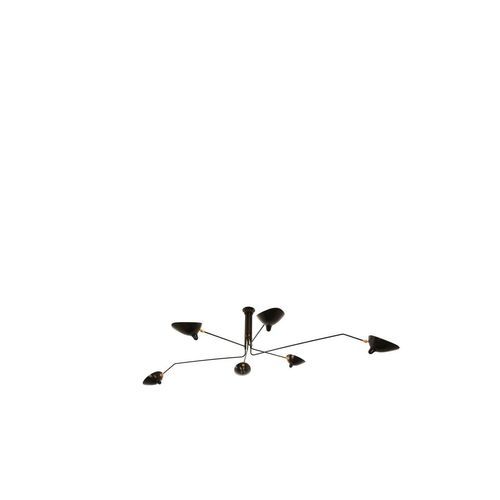 Plafonnier 6 Bras Pivotants Ceiling Lamp by Serge Mouille