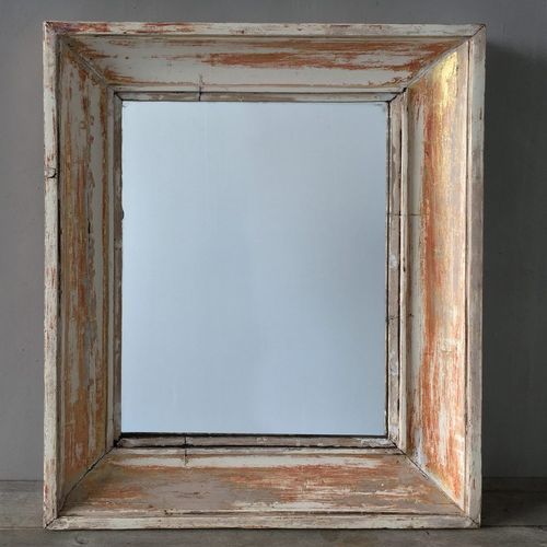 French Antique Mirror with Distressed Patina