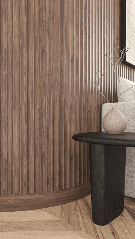 Linear Flex - Waved - Black Walnut Wall Panelling