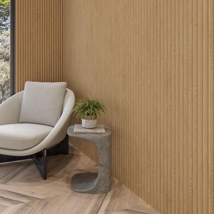 Linear Flex - Peaks - White Oak Wall Panelling