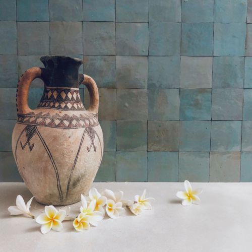 Moroccan Zelige Aquamarine Terracotta 100x100x13mm