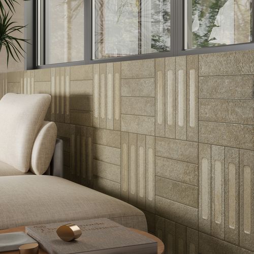 Cinder Brick Basil 3D | Perini Tiles