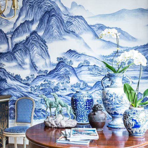 De Gournay Thousand Li of Rivers & Mountains |Wallpaper