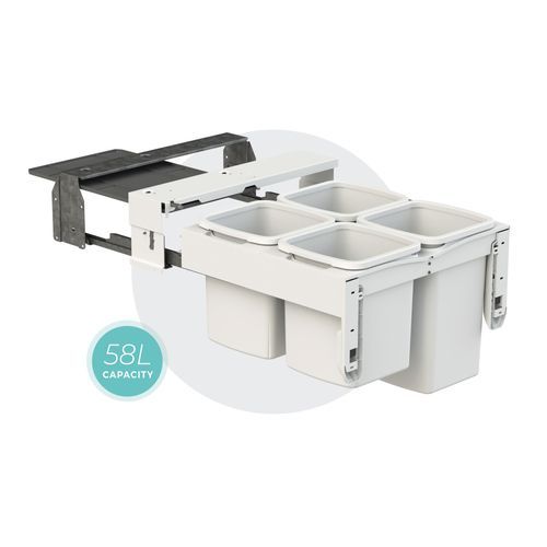 Concelo 2x13L 2x16L Buckets | Waste + Recycling | White