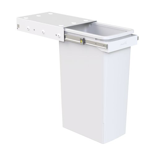 Hideaway Compact 1 x 40L Bucket | Handle Pull | White