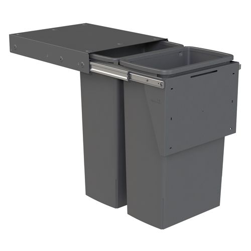 Hideaway Compact 2 x 40L Buckets | Door Pull | Cinder