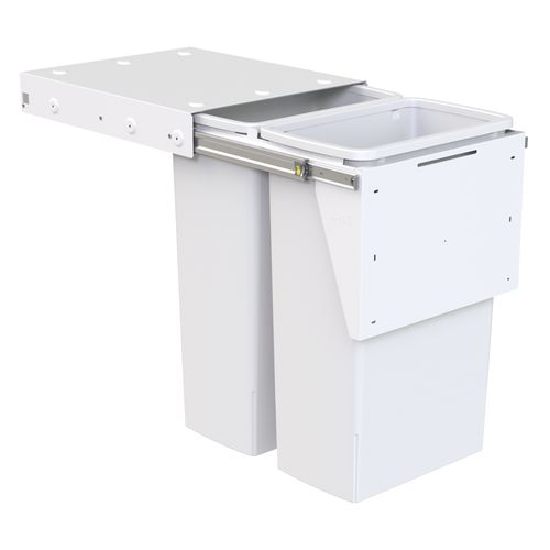 Hideaway Compact 2 x 40L Buckets | Door Pull | White