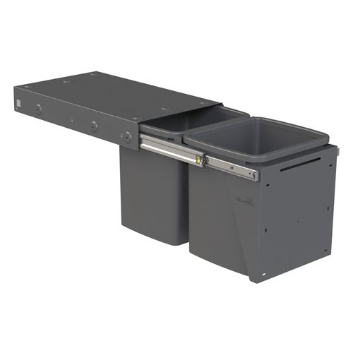Hideaway Compact Bin 2 x 15L Buckets | Door Pull