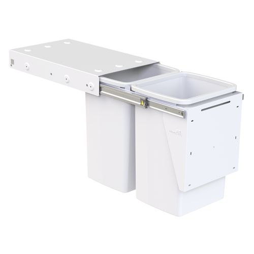 Hideaway Compact 2 x 20L Buckets | Door Pull | White
