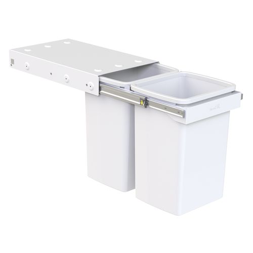 Hideaway Compact Bin 2 x 20L Buckets | Handle Pull