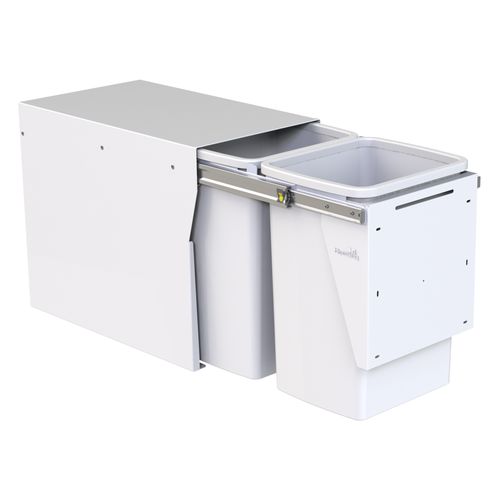 Compact Floor Mount 2 x 20L |  Door Pull | White